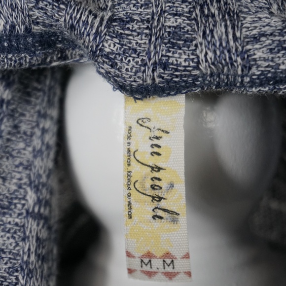 Free People Blue Heather Mock Neck Hi Low Sweater - Picture 2 of 9